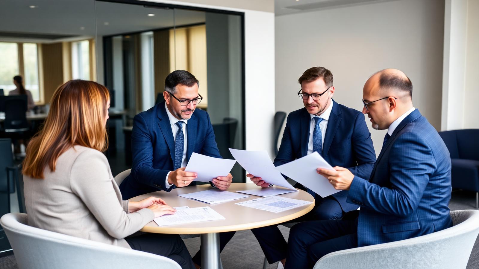 European SME owners reviewing a business loan facility